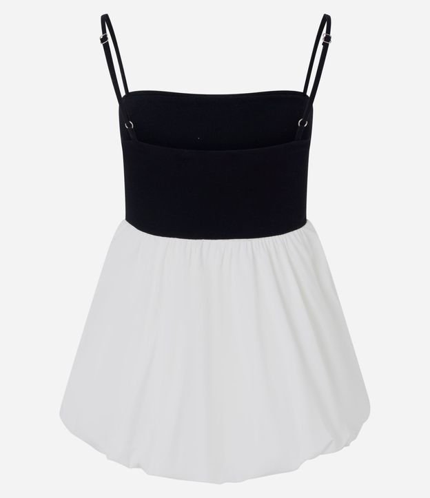 Blusa Bicolor en Algodón con Efecto Baloné 6