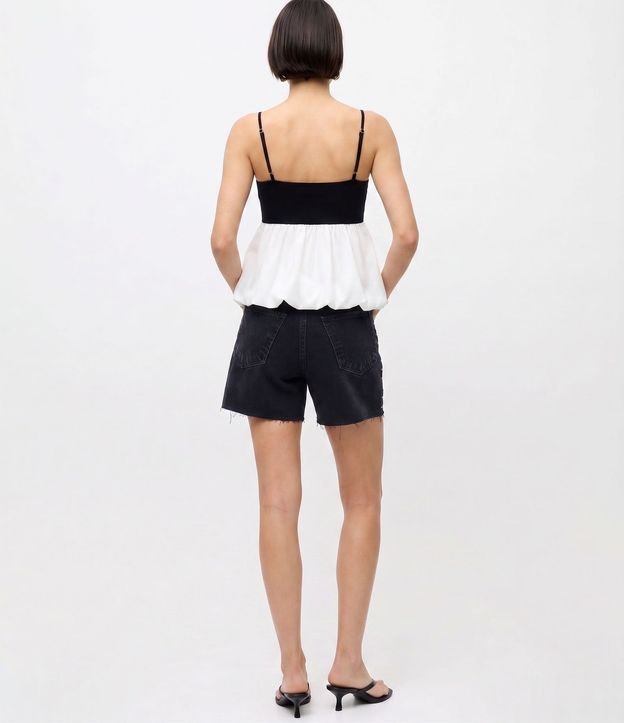 Blusa Bicolor en Algodón con Efecto Baloné 4