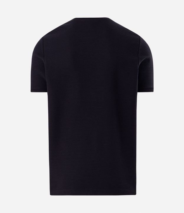 Remera Texturizada con Algodón y Cuello Redondo 6