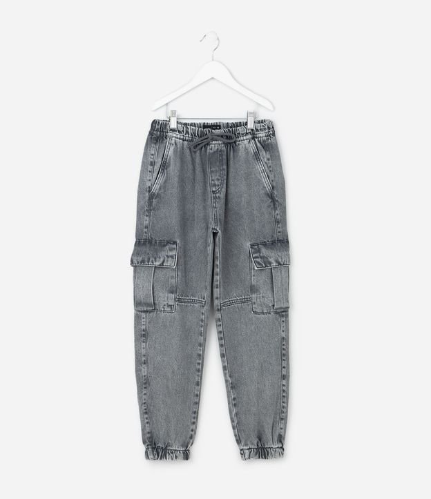 Pantalón Infantil Jogger en Jeans con Bolsillo Cargo – Talle 7 a 16 años 2