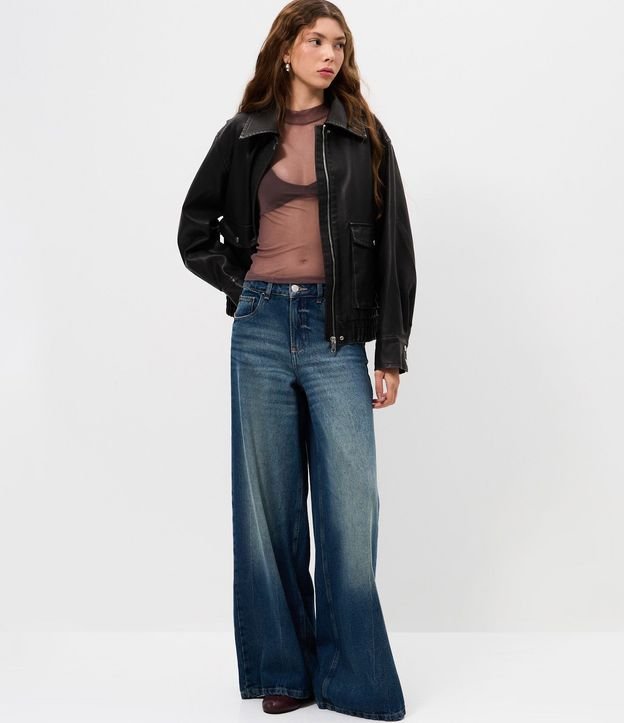 Blusa en Tule con Cuello Alto y Fruncidos 2