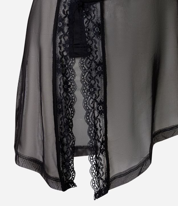 Blusa Asimétrica en Tule con Encaje 7