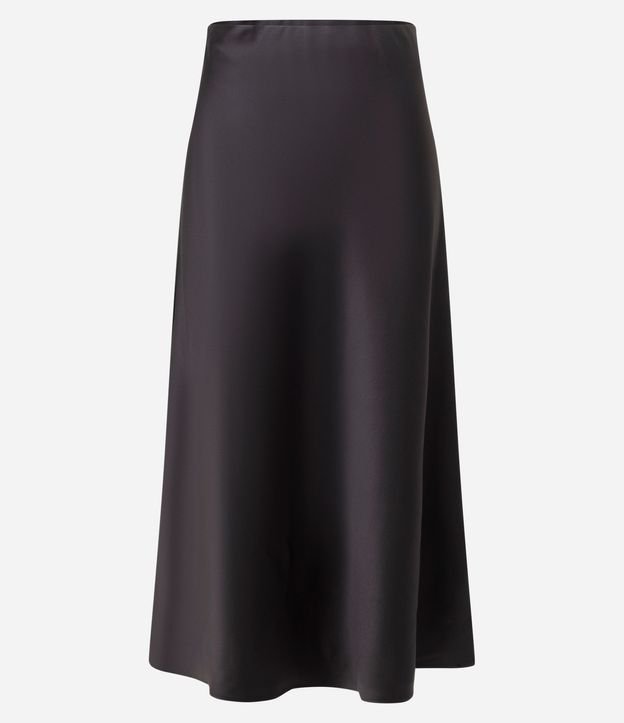 Pollera Midi Satinada Lisa Evasê 5