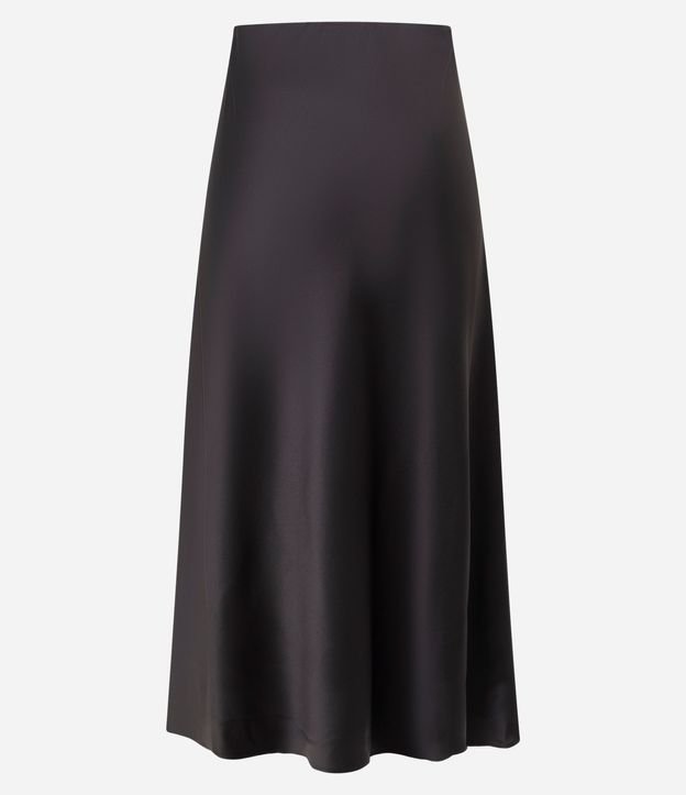 Pollera Midi Satinada Lisa Evasê 6