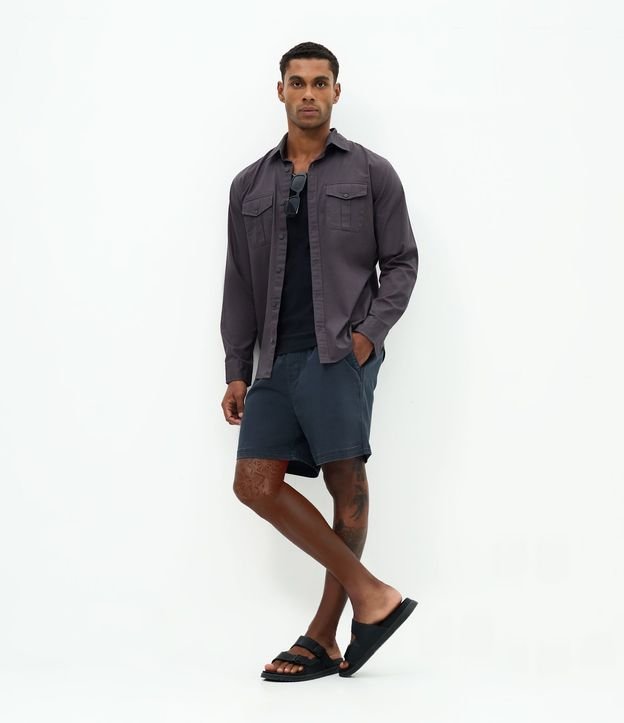 Bermuda Sarga Lavada con Cintura Elástica