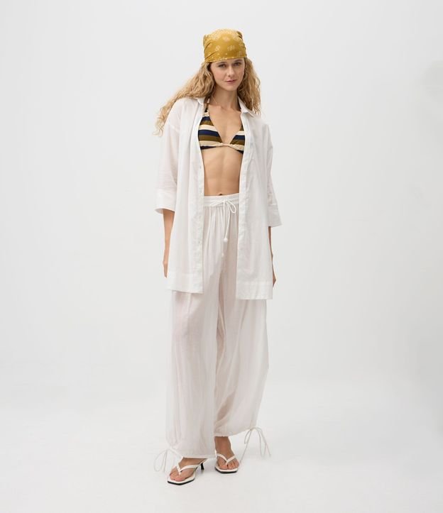 Salida de Playa Chemise en Cotton con Manga 3/4 2