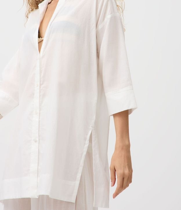 Salida de Playa Chemise en Cotton con Manga 3/4 3