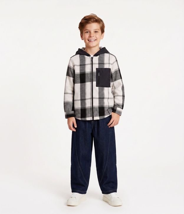 Pantalón de Jean Infantil Barrel en Algodón con Recortes - Talle 5 a 14 años
