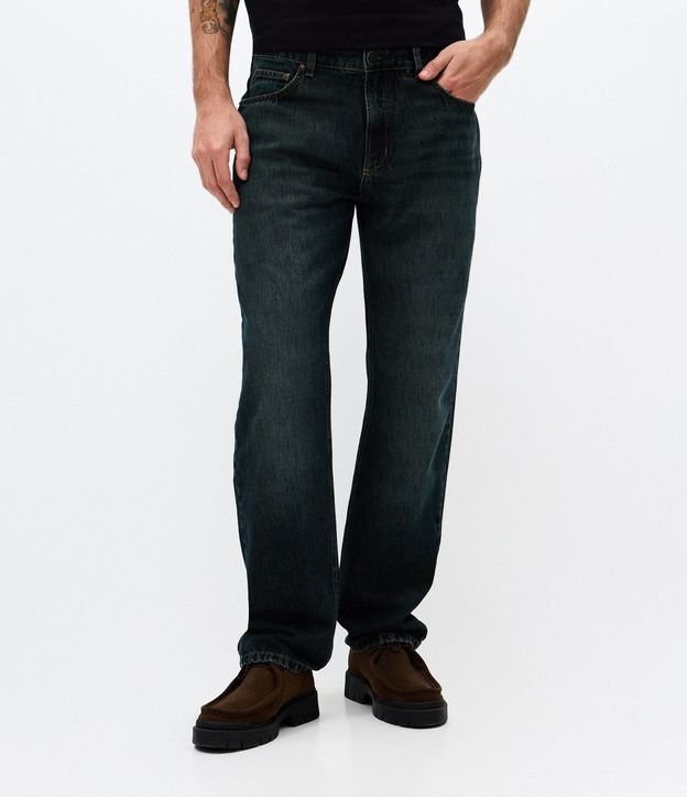 Pantalón de Jean Recta Lavado Oscuro 2