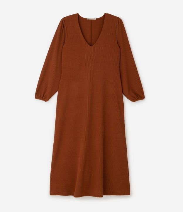 Vestido Midi Sorella con Manga Abullonada Curve & Plus Size 5