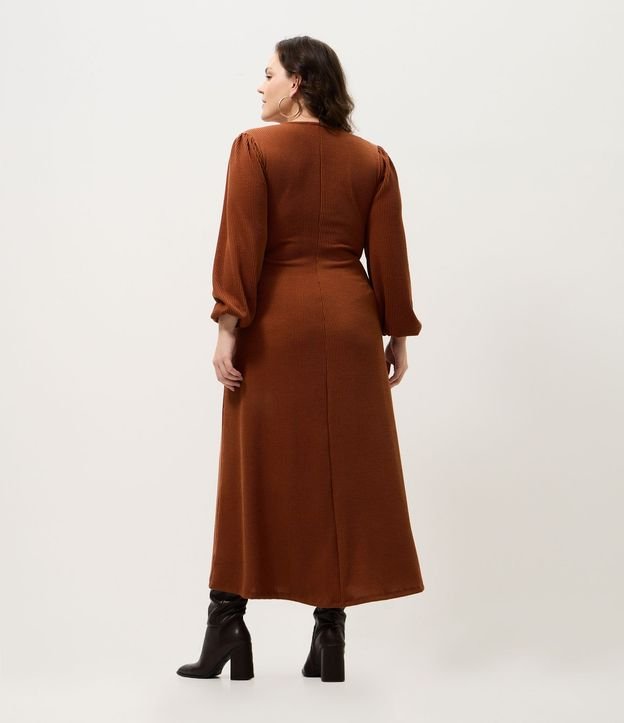 Vestido Midi Sorella con Manga Abullonada Curve & Plus Size 4