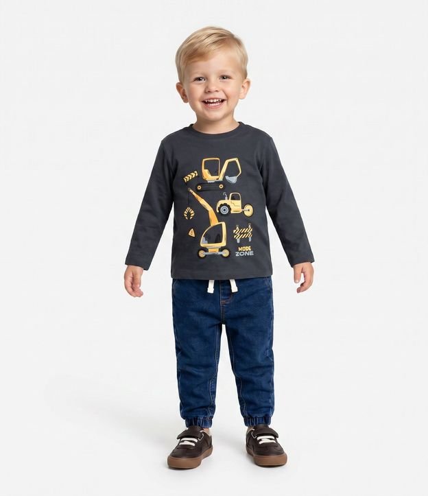Remera Infantil Manga Larga con Estampa de Tractores – Talle 1 a 5/6 años