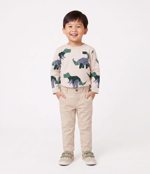 Remera Infantil Manga Larga Estampado Dinosauros – Talle 1 a 6 años