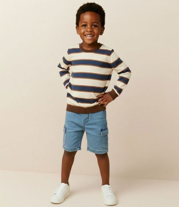 Remera Infantil Rayada en Suedine – Talle 1 a 5/6 años