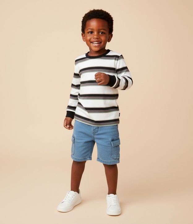 Remera Infantil Rayada en Suedine – Talle 1 a 5/6 años