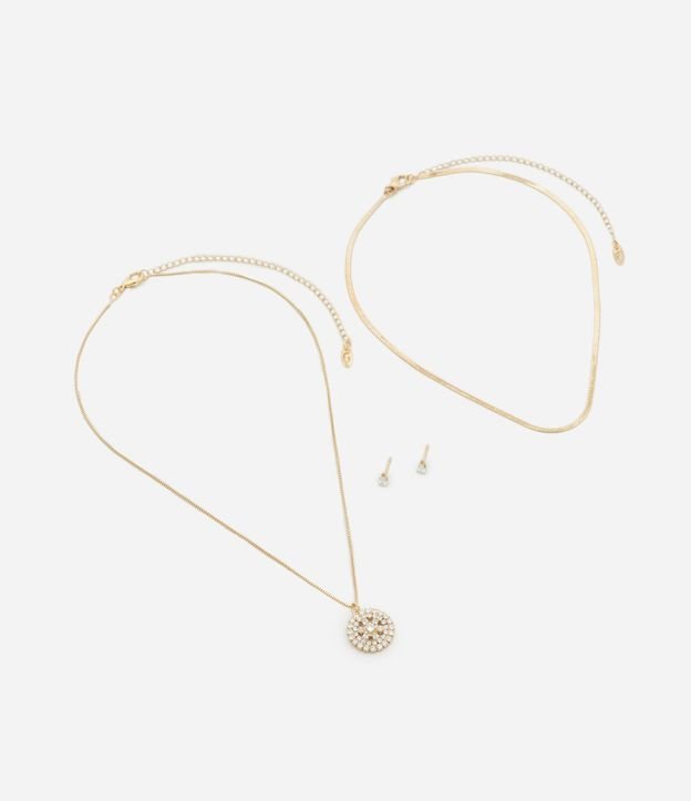 Conjunto Collar Dos capas y Caravana Punto de Luz en Zirconia 2