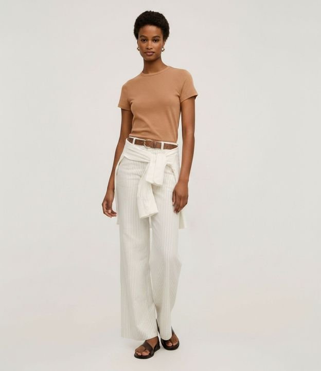Blusa Slim Básica en Algodón Peruano con Cuello Redondo