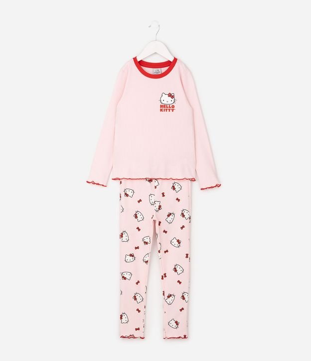 Pijama Infantil Hello Kitty en Rib Acanalada – Talle 5 a 14 años 2