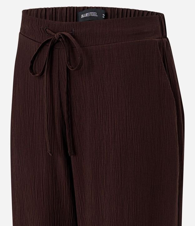 Pantalón Pantalona en Viscosa Texturizado con Lazo en la Cintura 2