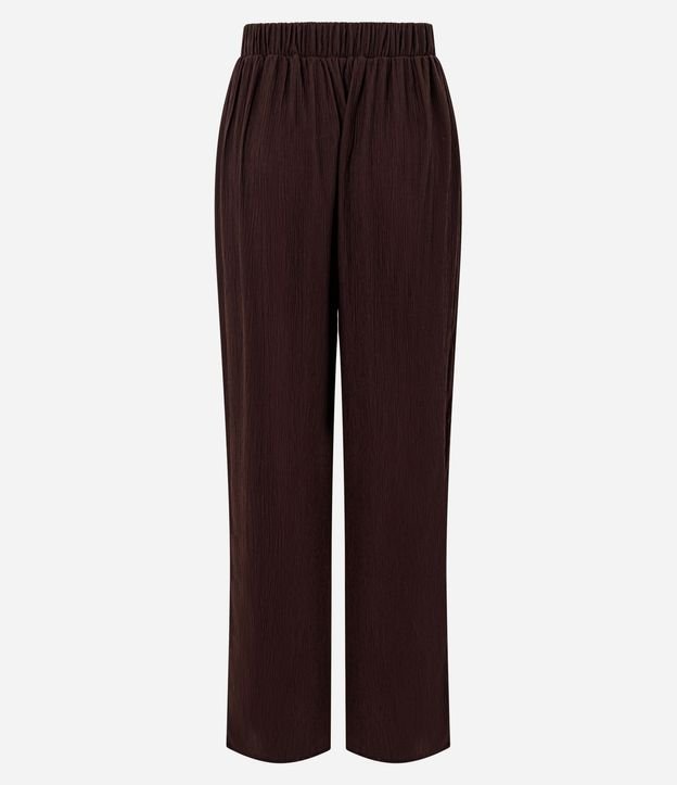 Pantalón Pantalona en Viscosa Texturizado con Lazo en la Cintura 3