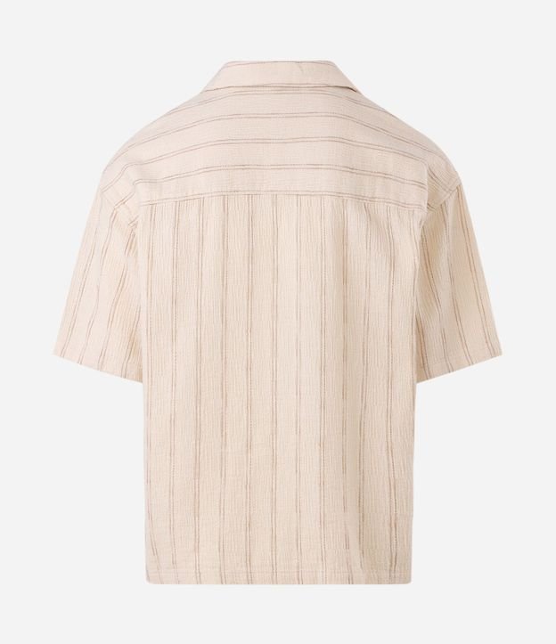 Camisa Boxy en Algodón Texturizada Rayada 2