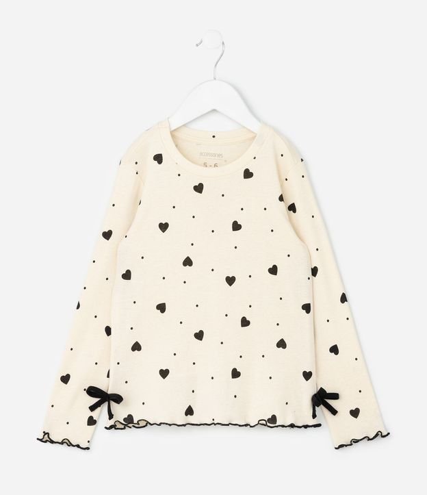 Pijama Infantil Largo con Estampado de Corazones y Moñitas – Talle 2 a 14 años 3