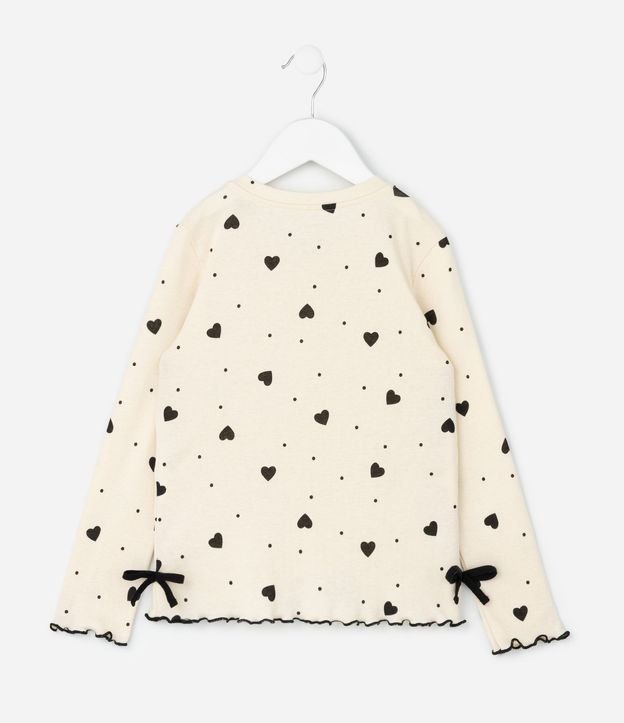 Pijama Infantil Largo con Estampado de Corazones y Moñitas – Talle 2 a 14 años 4