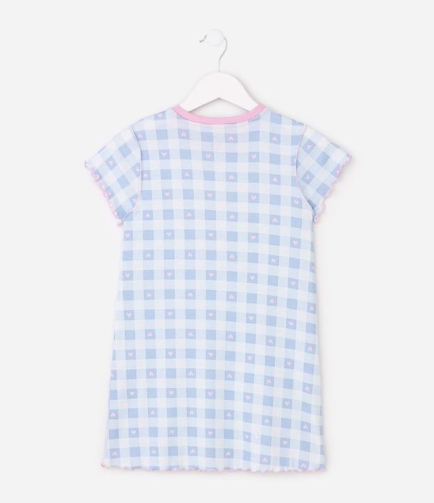 Camisón Infantil con Estampado de Cuadros Vichy Corazones y lazo – Talle 5 a 14 años 3