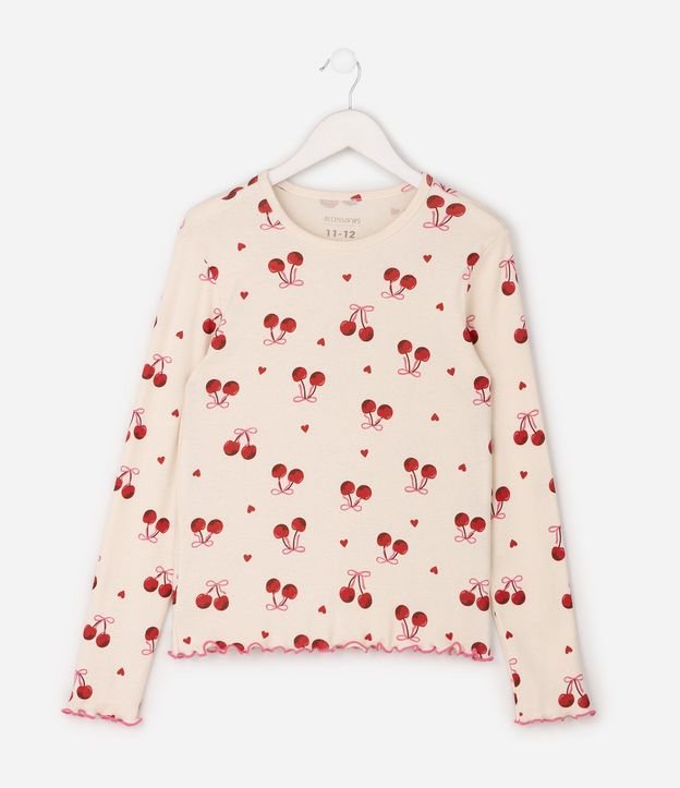 Pijama Infantil Rib Estampa Cereza - Talle 5 a 16 años 3