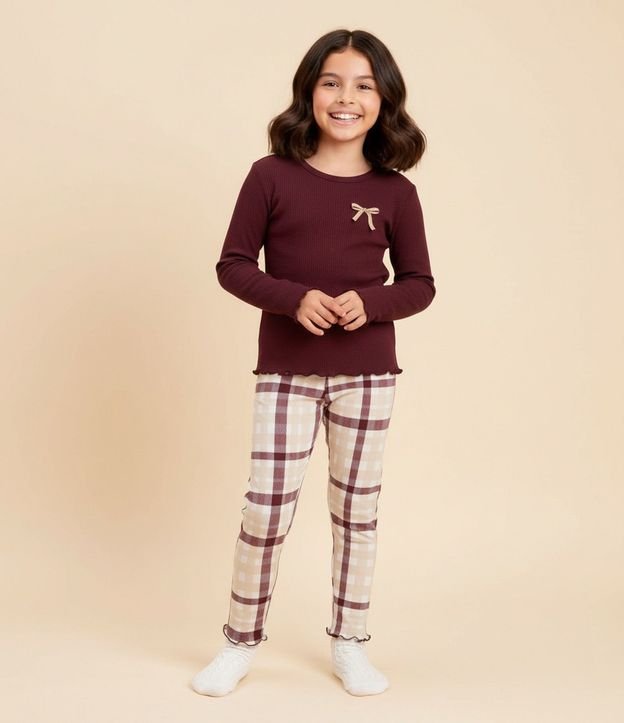 Pijama Infantil Blusa Manga Larga y Pantalón de Cuadros – Talle 2 a 14 años 2