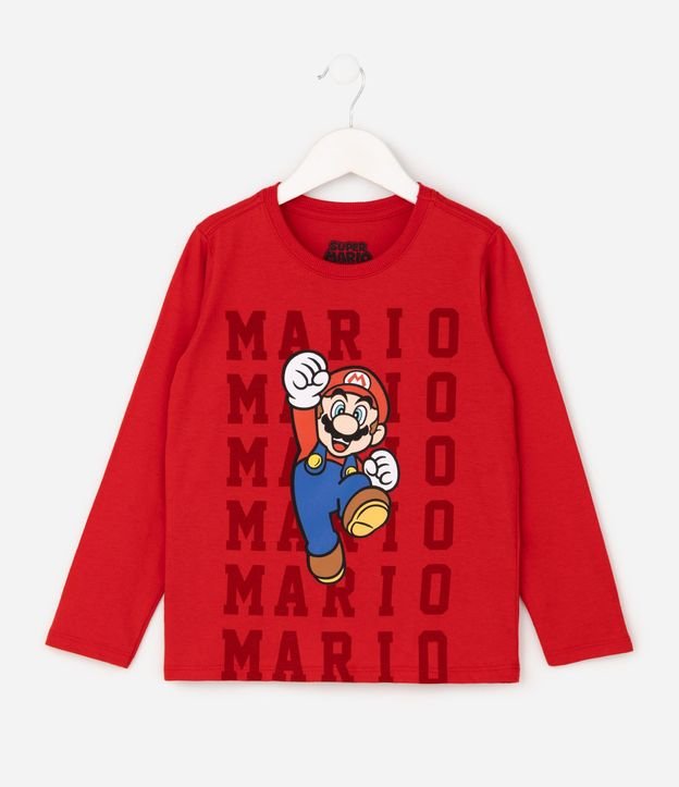 Remera Infantil Manga Larga con Estampa de Mario – Talle 4 a 12 años 2