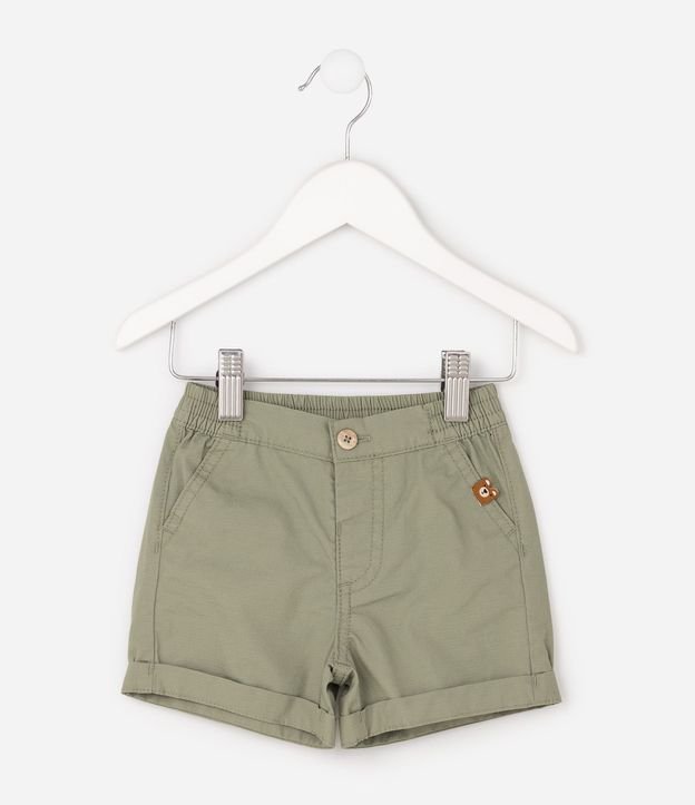 Shorts Infantil en Sarga Cintura con Elástico - Talle 0 a 18 Meses 3