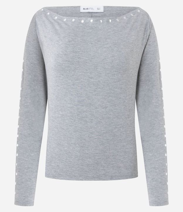 Blusa Hombro a Hombro en Viscolino con Tachuelas Contrastantes 5