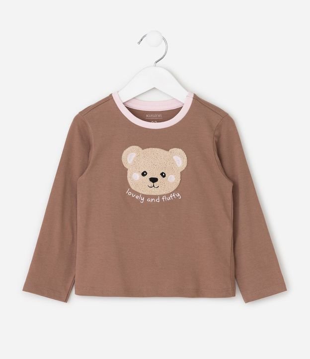 Pijama Infantil Largo en Algodón con Bordado de Osito - Talle 1 a 6 años 3