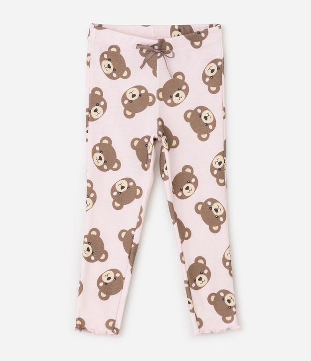 Pijama Infantil Largo en Algodón con Bordado de Osito - Talle 1 a 6 años 6
