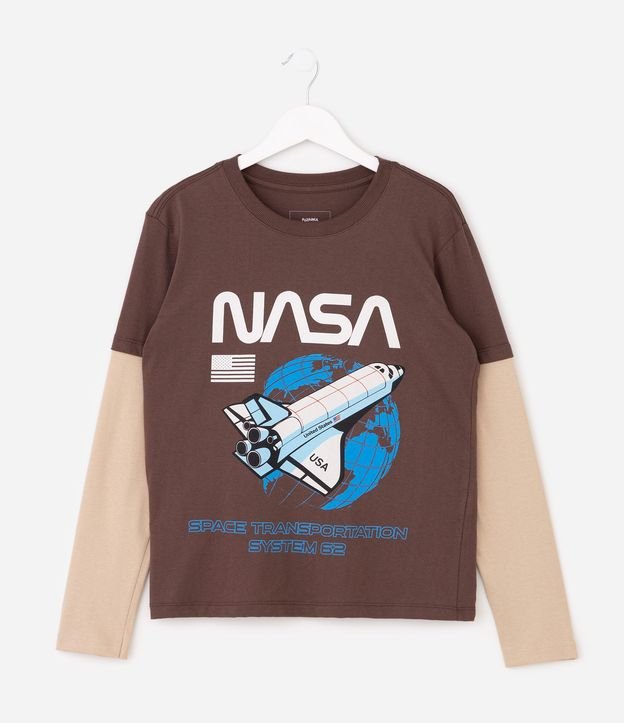 Remera Infantil Nasa con Manga Sobrepuesta – Talle 5 a 14 años 2
