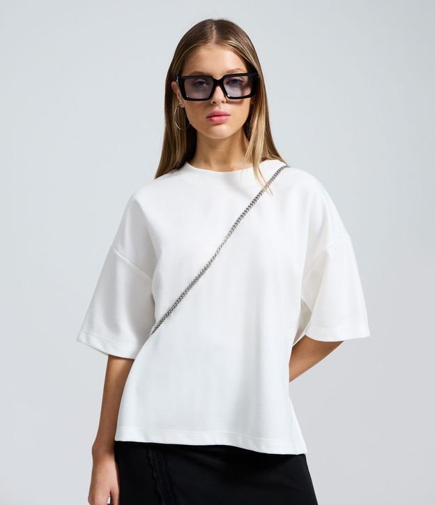 Remera Over Malla con Manga Corta