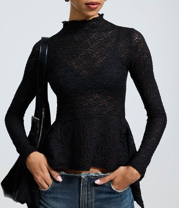 Blusa Peplum en Encaje Floral 3