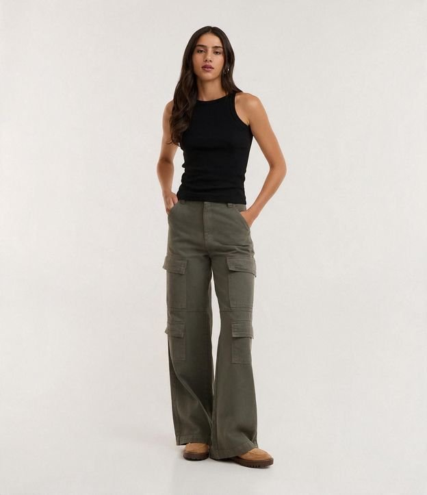 Blusa Musculosa Acanalada en Rib de Algodón 4