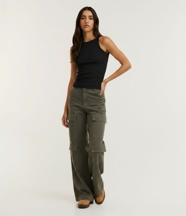 Blusa Musculosa Acanalada en Rib de Algodón
