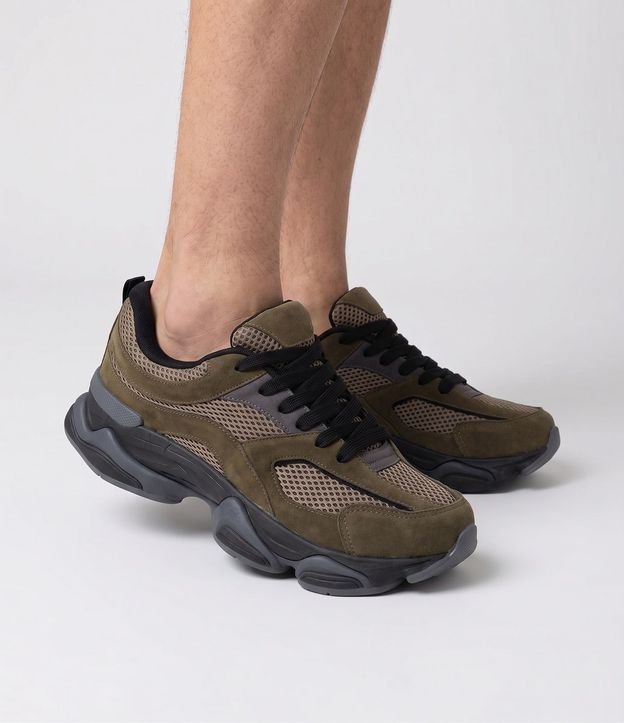 Championes Dad Sneaker en PU con Recortes y Suela Alto 2