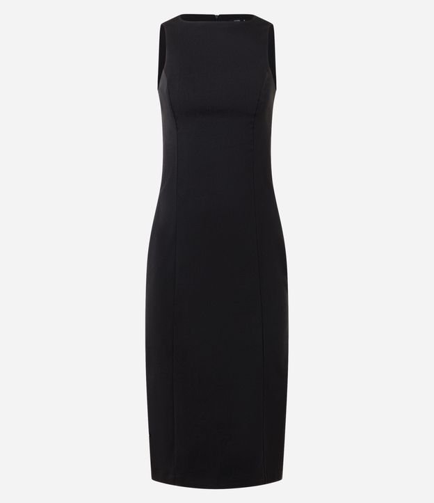 Vestido Midi en Bengalina con Encaje Trasero