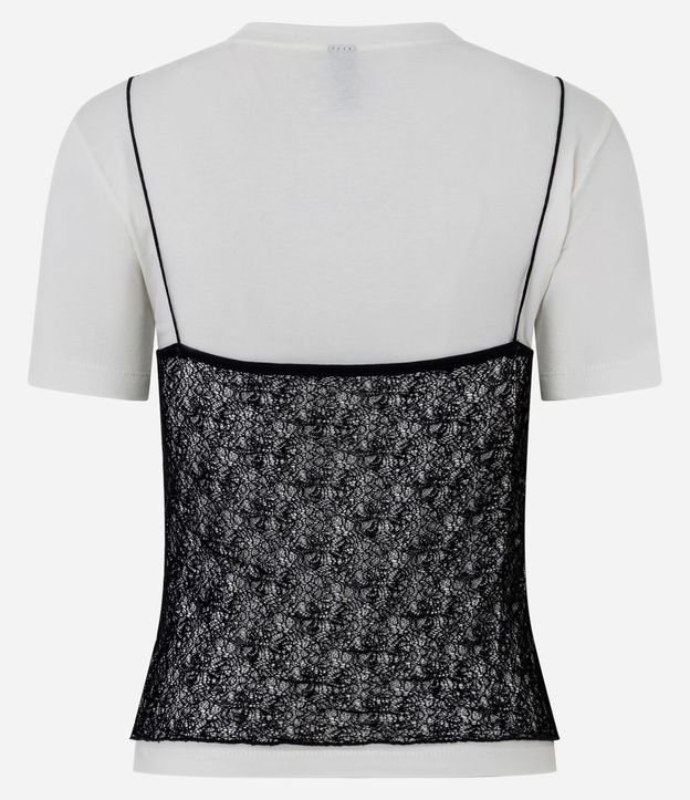 Remera en Algodón con Encaje Sobrepuesto 3