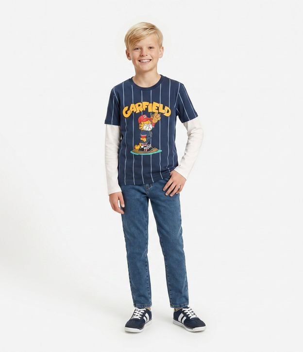 Remera Manga Larga Garfield Baseball - Talle 5 a 14 años