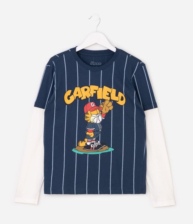 Remera Manga Larga Garfield Baseball - Talle 5 a 14 años 2