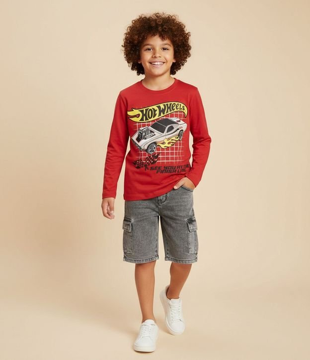 Remera Infantil con Estampa de Hot Wheels Finish Line – Talle 4 a 10 años