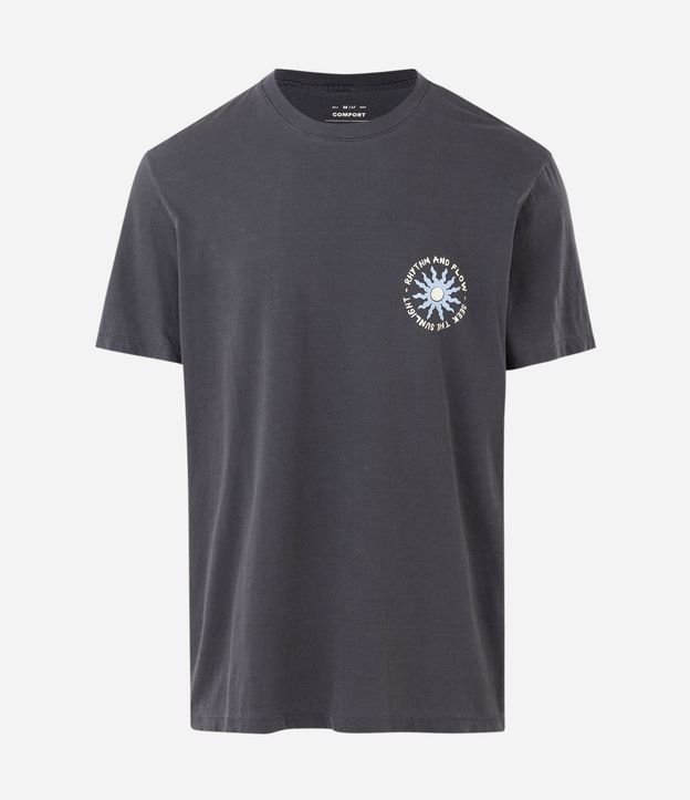 Remera Comfort en Algodón con Lettering y Estampado Desteñida 6