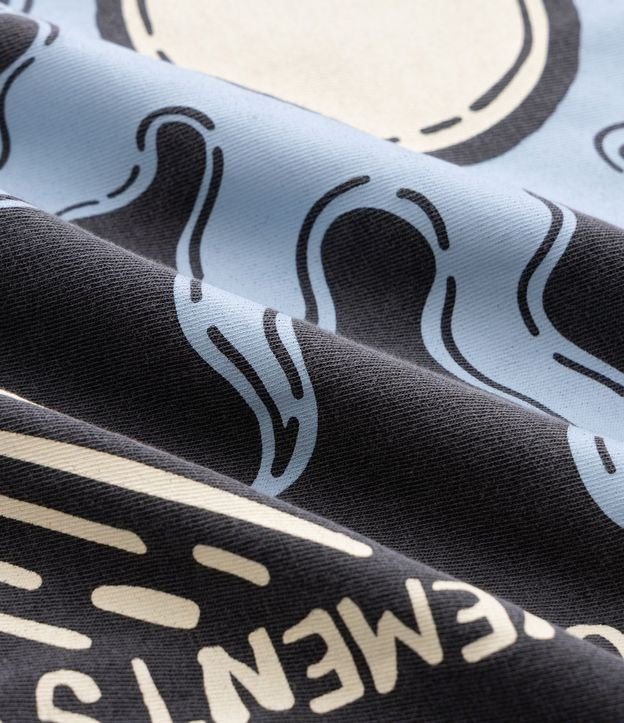 Remera Comfort en Algodón con Lettering y Estampado Desteñida 8
