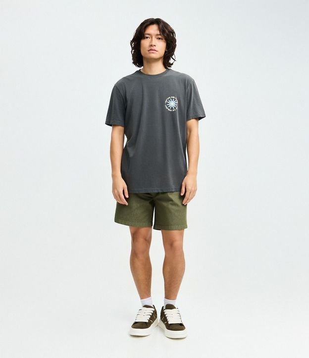 Remera Comfort en Algodón con Lettering y Estampado Desteñida 3