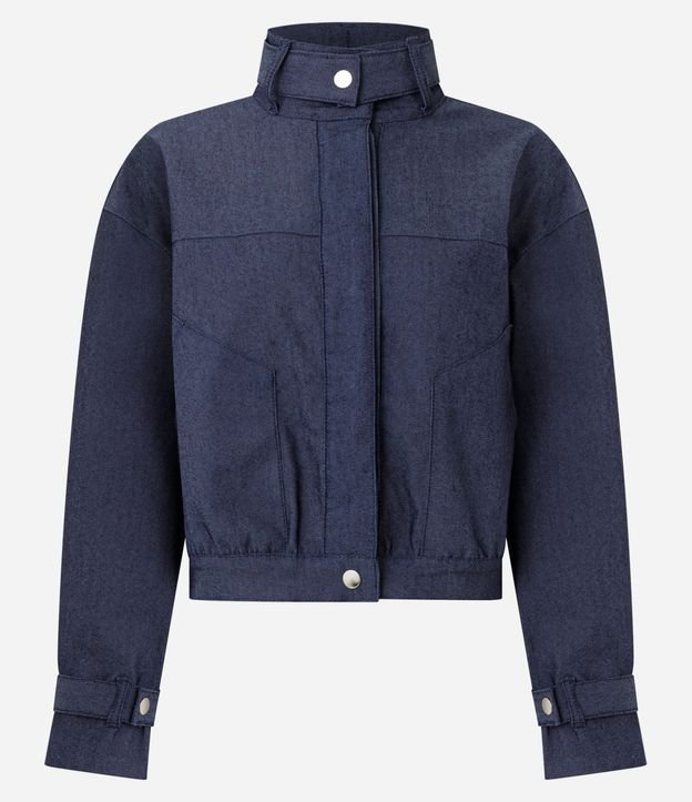 Campera Bomber en Jeans con Bolsillos 7